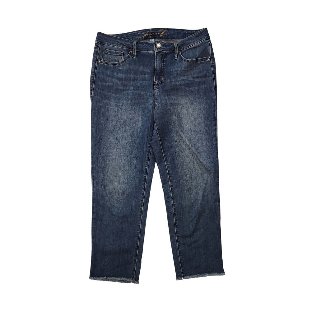 Seven7 Women's Jeans Distressed High Rise Straight Cut 5 Pocket Size 8